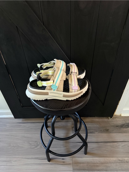 Converse Shoes - Converse Neutral Beige Sandals with Pastel Yellow, Blue, and Purple Accents